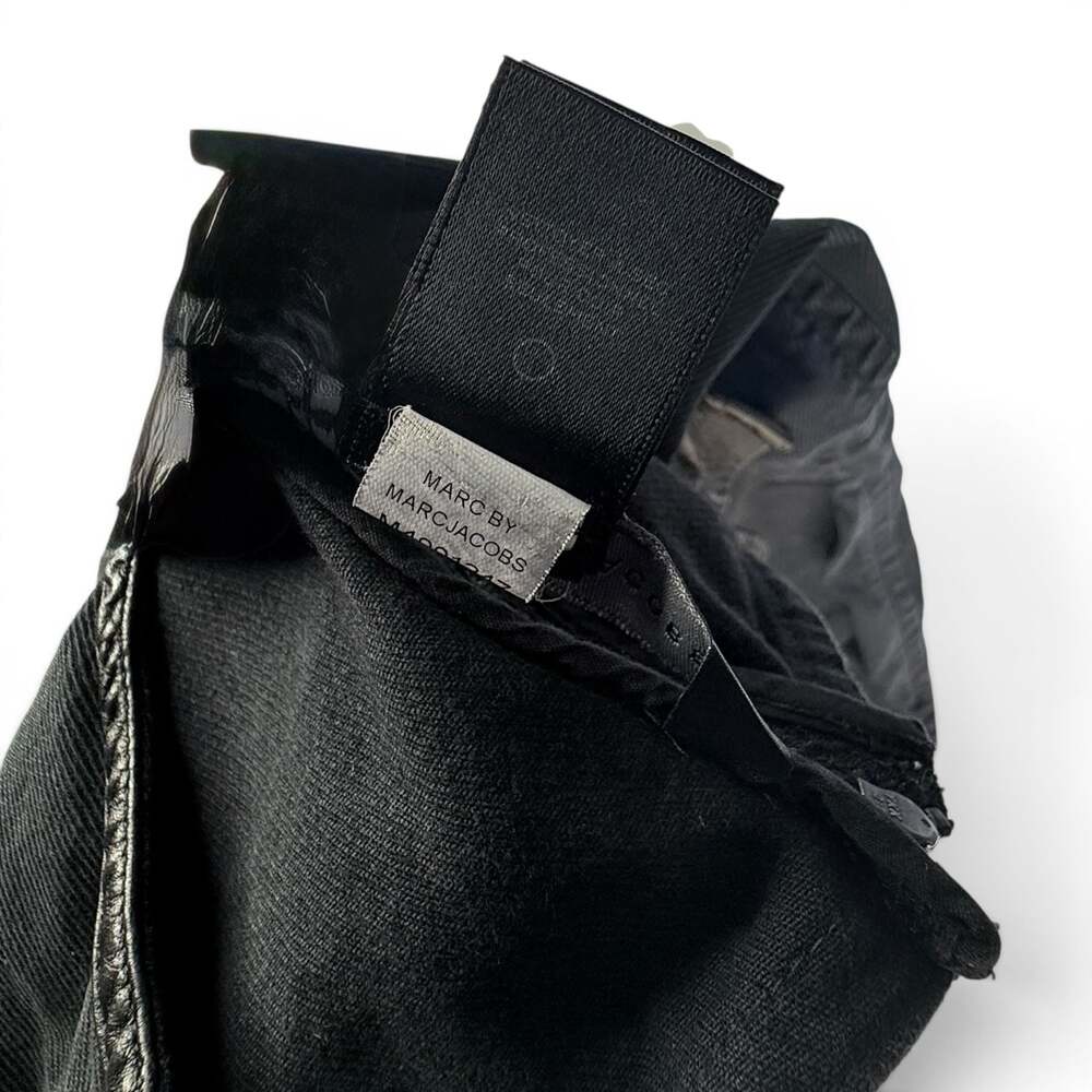 Marc by Marc Jacobs Leather Sleeve Denim Mini Dress Size 0 - Picture 5 of 5
